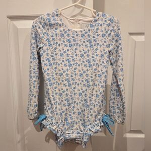 SweetHoney Blue Floral Swimsuit 5Y